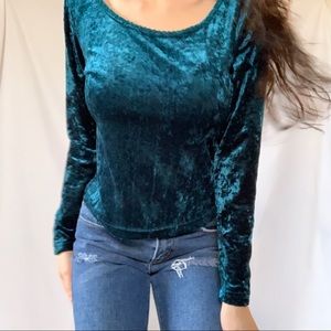 Vintage Anchor Blue Velvet Top